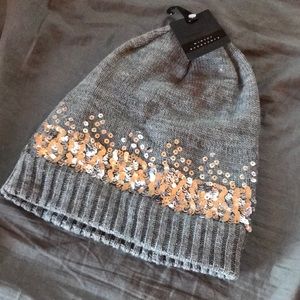 NWT Fleece Lined Winter Hat with Sequins